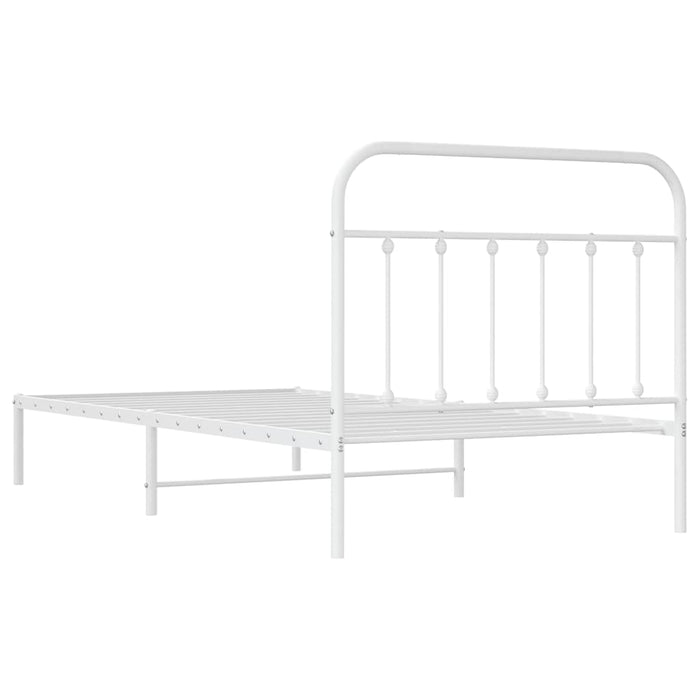 Cadru de pat din metal cu tăblie, alb, 100x200 cm - WALTI WALTI