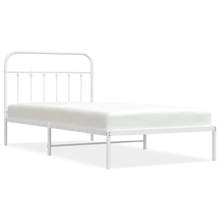 Cadru de pat din metal cu tăblie, alb, 107x203 cm - WALTI WALTI