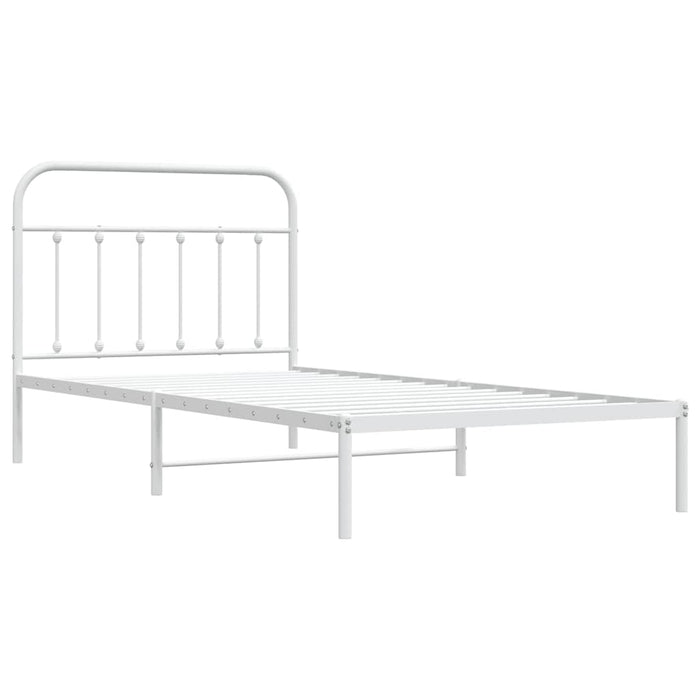 Cadru de pat din metal cu tăblie, alb, 107x203 cm - WALTI WALTI