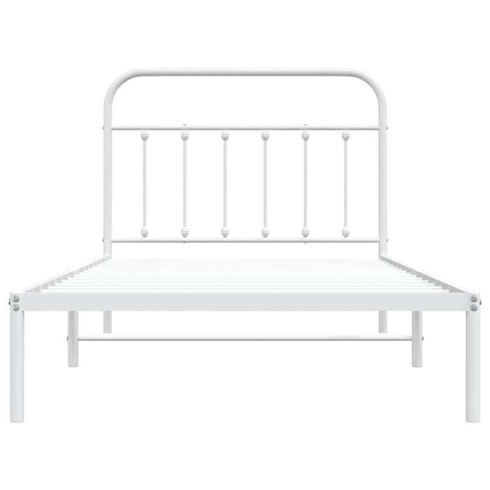 Cadru de pat din metal cu tăblie, alb, 107x203 cm - WALTI WALTI