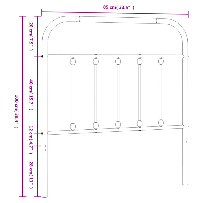 Tăblie de pat de schimb metalică, alb, 80 cm WALTI
