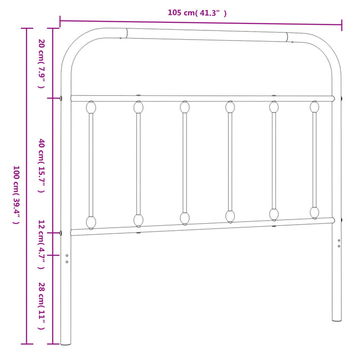 Tăblie de pat metalică, alb, 100 cm - WALTI WALTI