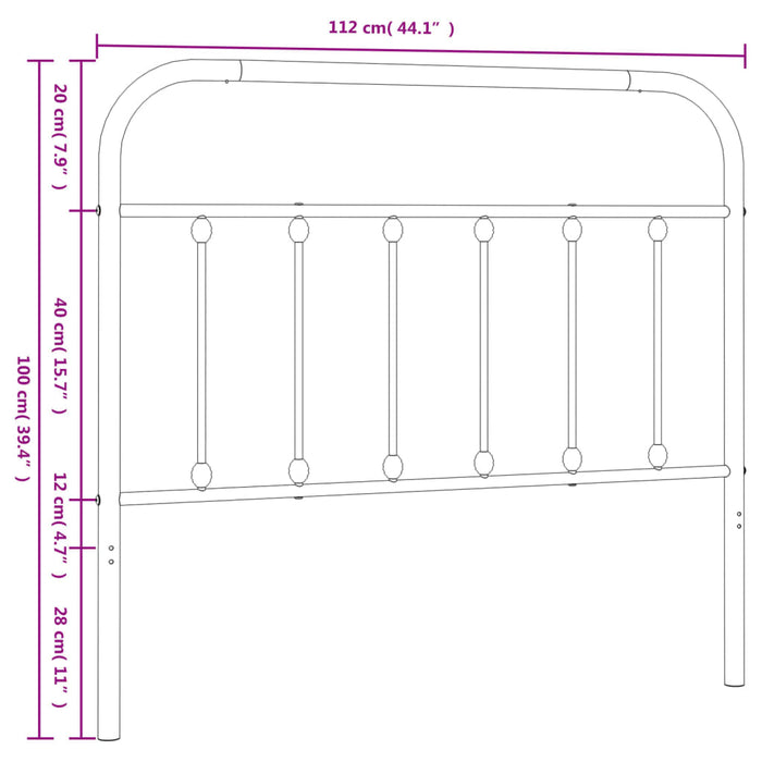Tăblie de pat de schimb metalică, alb, 107 cm WALTI