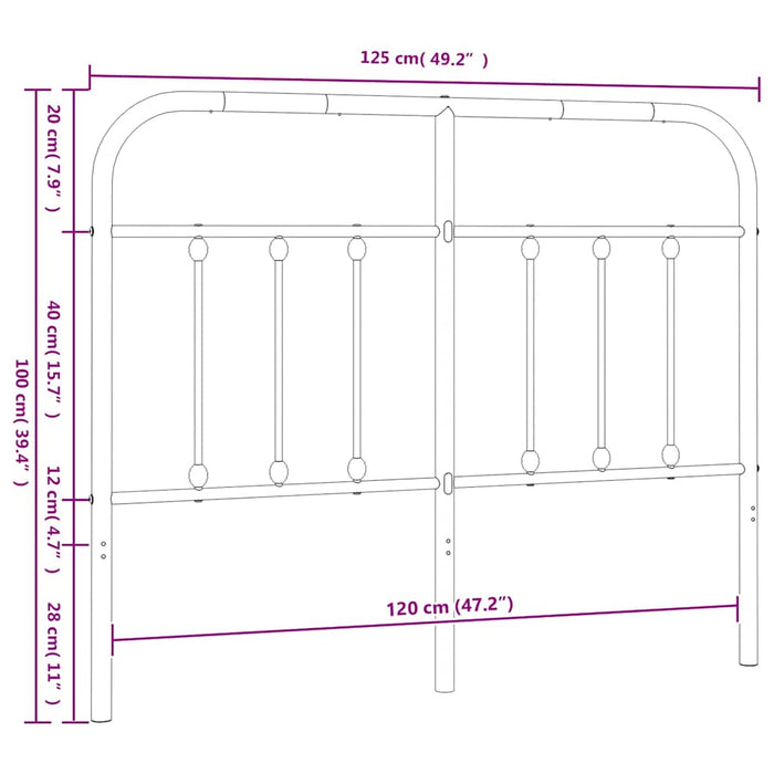 Tăblie de pat de schimb metalică, alb, 120 cm WALTI