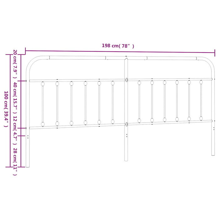 Tăblie de pat de schimb metalică, alb, 193 cm WALTI