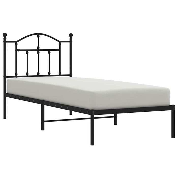 Cadru pat metalic cu tăblie, negru, 90x200 cm - WALTI WALTI