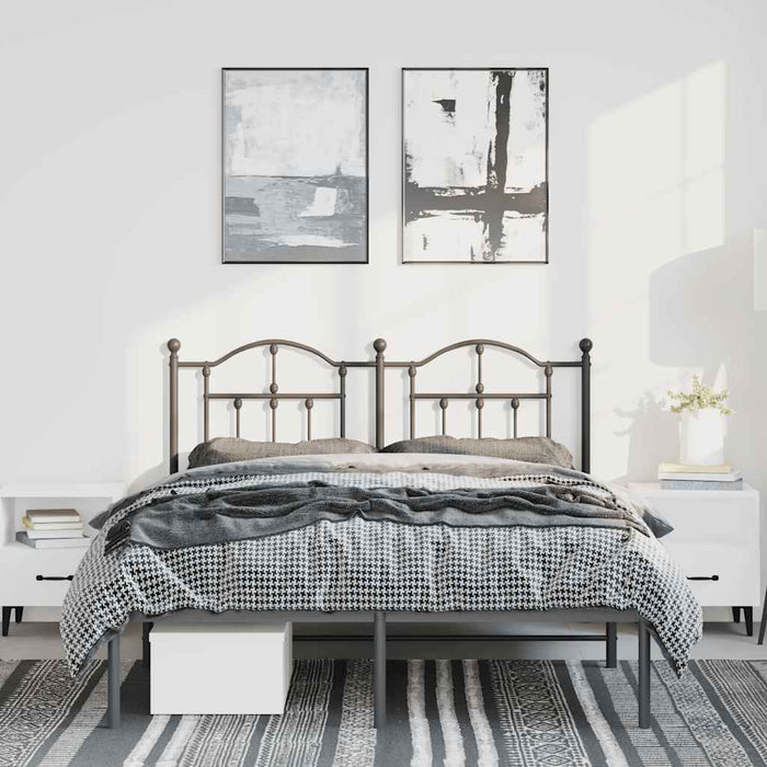 Cadru de pat metalic cu tăblie, negru, 135x190 cm - WALTI WALTI