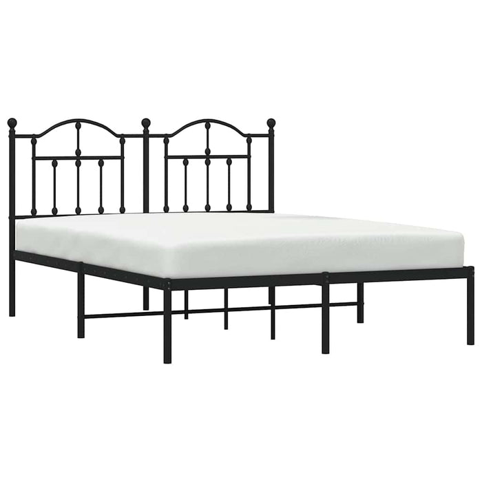 Cadru de pat metalic cu tăblie, negru, 135x190 cm - WALTI WALTI