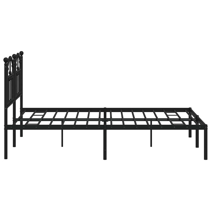 Cadru de pat metalic cu tăblie, negru, 135x190 cm - WALTI WALTI