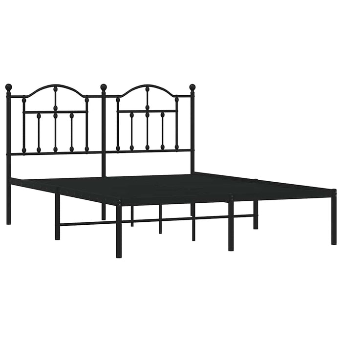 Cadru de pat metalic cu tăblie, negru, 140x190 cm - WALTI WALTI