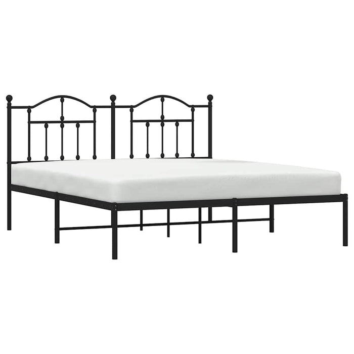 Cadru de pat metalic cu tăblie, negru, 183x213 cm - WALTI WALTI