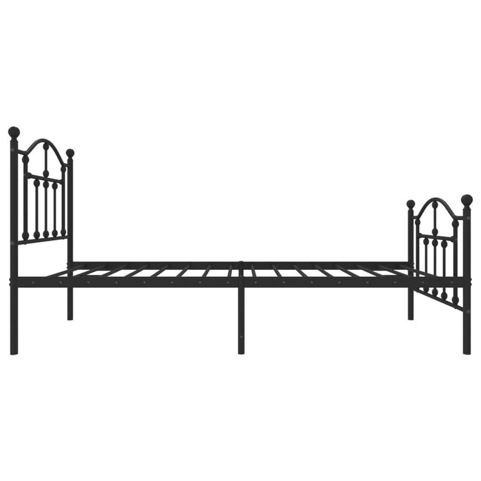 Cadru pat metalic cu tăblii de cap/picioare, negru, 75x190 cm WALTI