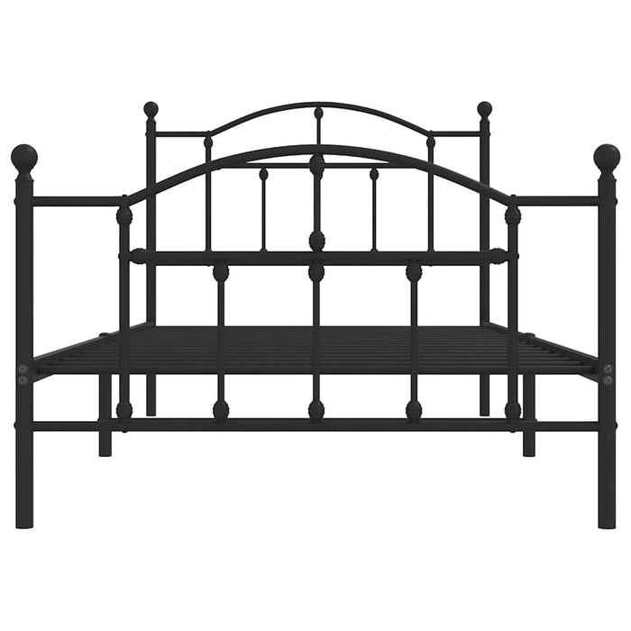 Cadru pat metalic cu tăblii de cap/picioare, negru, 100x190 cm - WALTI WALTI