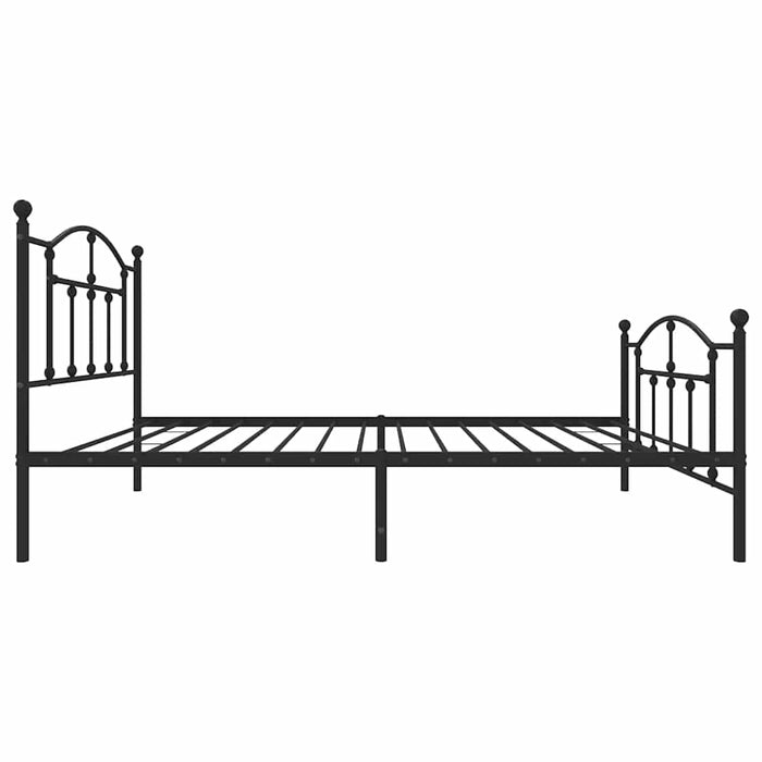 Cadru pat metalic cu tăblii de cap/picioare, negru, 100x190 cm - WALTI WALTI