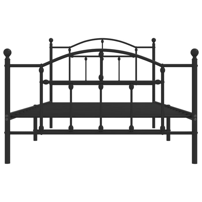 Cadru pat metalic cu tăblii de cap/picioare, negru, 107x203 cm - WALTI WALTI