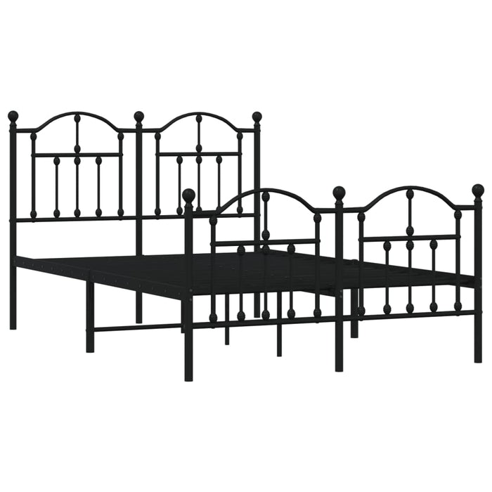 Cadru pat metalic cu tăblie de cap/picioare, negru, 120x190 cm - WALTI WALTI