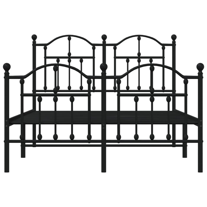 Cadru pat metalic cu tăblie de cap/picioare, negru, 120x190 cm - WALTI WALTI