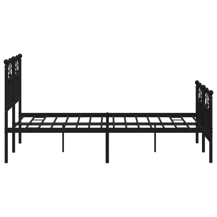 Cadru pat metalic cu tăblie de cap/picioare, negru, 120x190 cm - WALTI WALTI