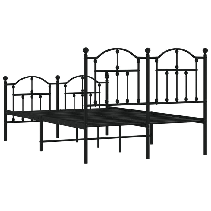 Cadru pat metalic cu tăblie de cap/picioare, negru, 120x190 cm - WALTI WALTI