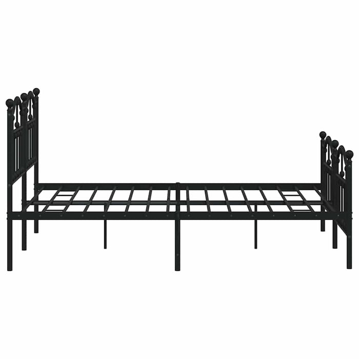 Cadru pat metalic cu tăblie de cap/picioare, negru, 135x190 cm - WALTI WALTI