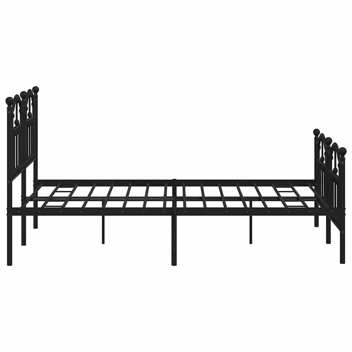 Cadru pat metalic cu tăblie de cap/picioare, negru, 140x200 cm - WALTI WALTI