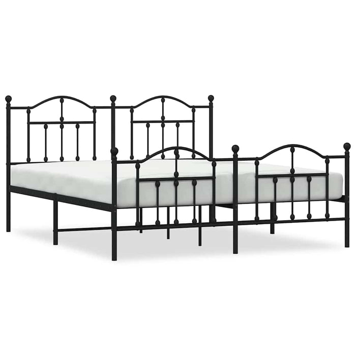 Cadru pat fără saltea, cu tăblie picioare negru 160x200cm metal WALTI