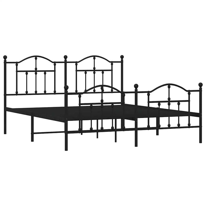 Cadru pat fără saltea, cu tăblie picioare negru 160x200cm metal WALTI