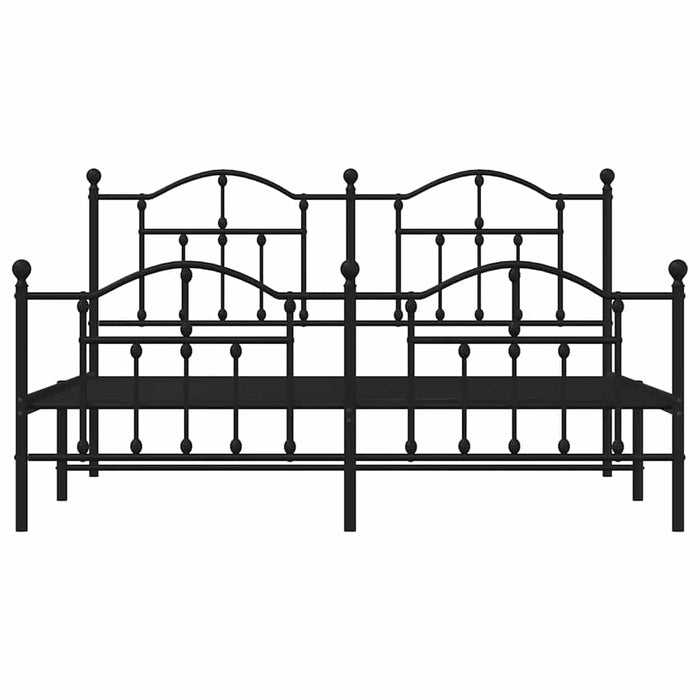 Cadru pat fără saltea, cu tăblie picioare negru 160x200cm metal WALTI