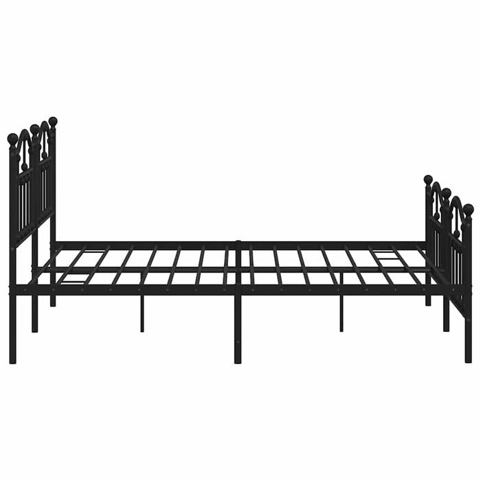 Cadru pat fără saltea, cu tăblie picioare negru 160x200cm metal WALTI