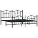 Cadru pat fără saltea, tăblie de picioare negru 180x200cm metal - WALTI WALTI