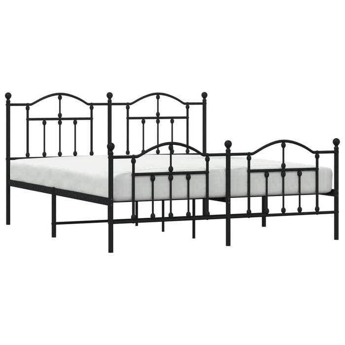 Cadru pat fără saltea, tăblie de picioare negru 180x200cm metal - WALTI WALTI