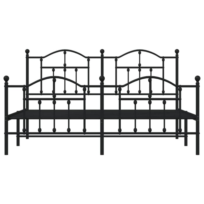 Cadru pat fără saltea, tăblie de picioare negru 180x200cm metal - WALTI WALTI