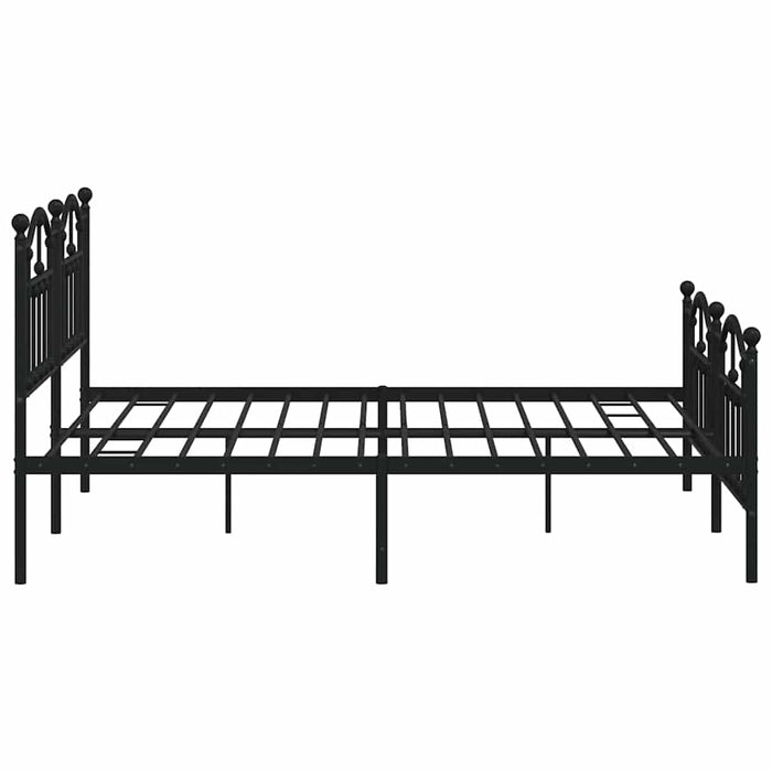 Cadru pat metalic cu tăblii de cap/picioare, negru, 183x213 cm - WALTI WALTI