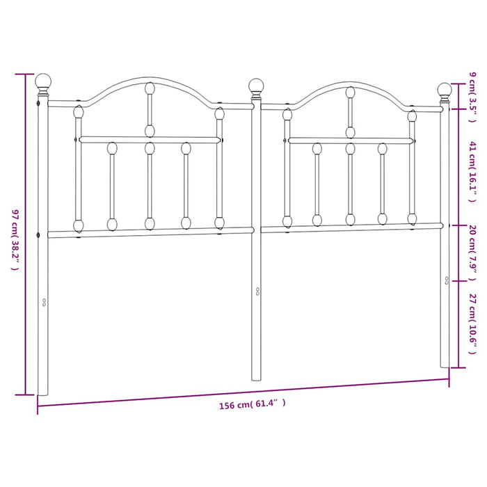 Tăblie de pat de schimb metalică, negru, 150 cm WALTI