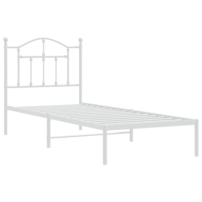 Cadru pat metalic cu tăblie, alb, 90x200 cm WALTI