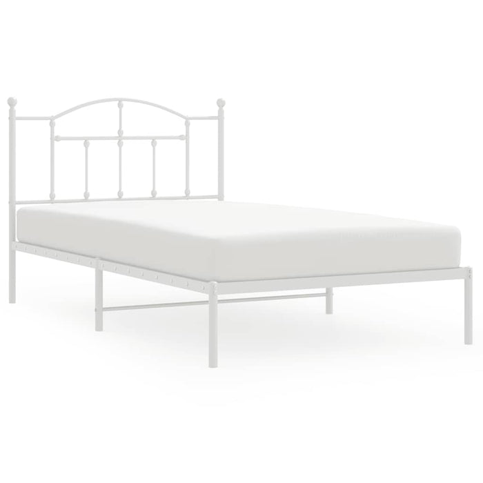 Cadru de pat din metal cu tăblie, alb, 100x200 cm - WALTI WALTI
