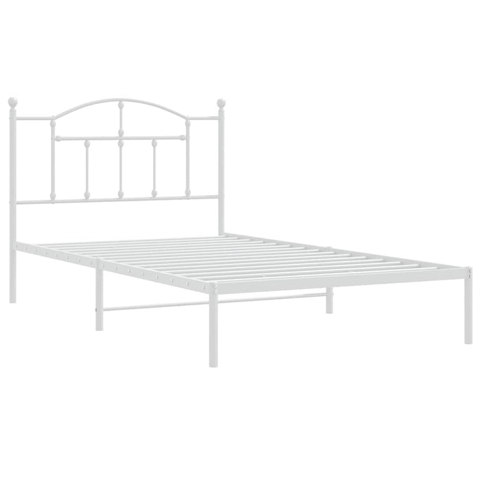 Cadru de pat din metal cu tăblie, alb, 100x200 cm - WALTI WALTI