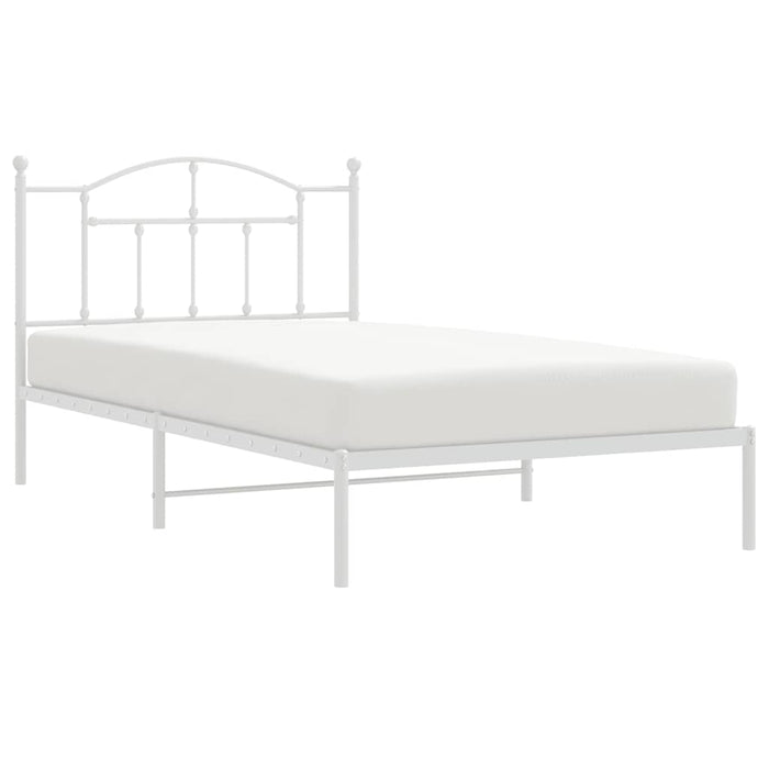 Cadru de pat din metal cu tăblie, alb, 100x200 cm - WALTI WALTI