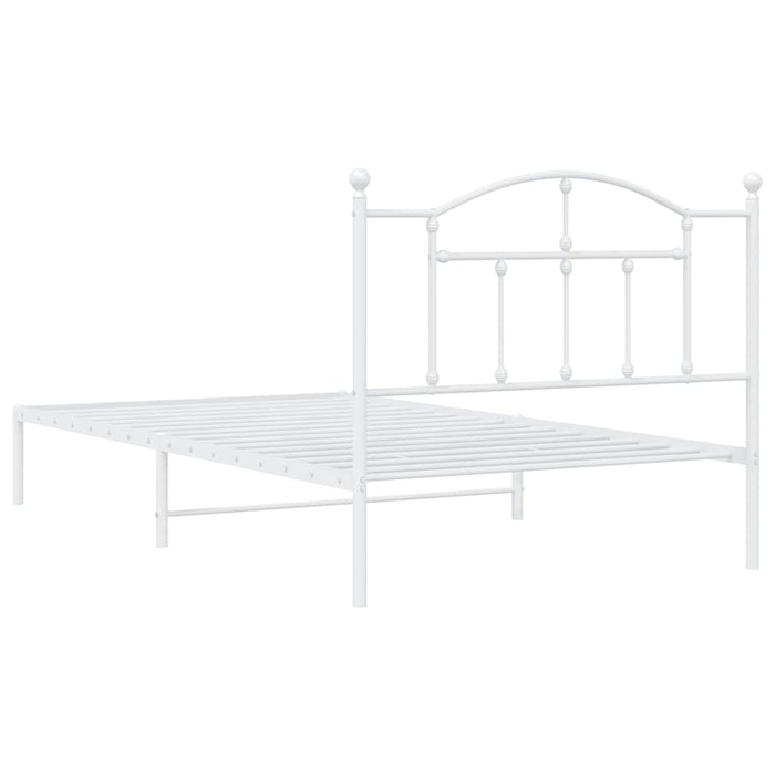 Cadru de pat din metal cu tăblie, alb, 107x203 cm - WALTI WALTI