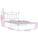 Cadru de pat din metal cu tăblie, alb, 107x203 cm - WALTI WALTI