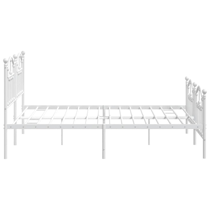 Cadru de pat metalic cu tăblie de cap/picioare, alb, 183x213 cm - WALTI WALTI