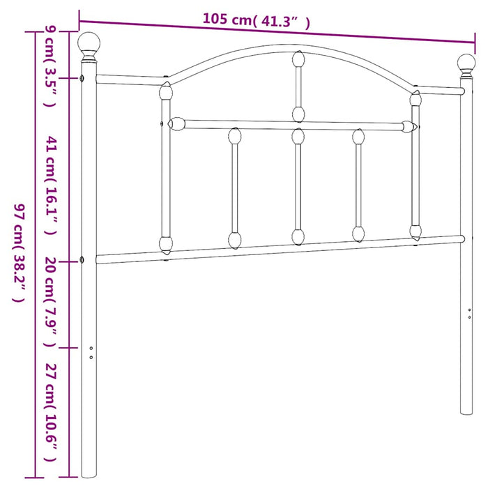 Tăblie de pat de schimb metalică, alb, 100 cm WALTI