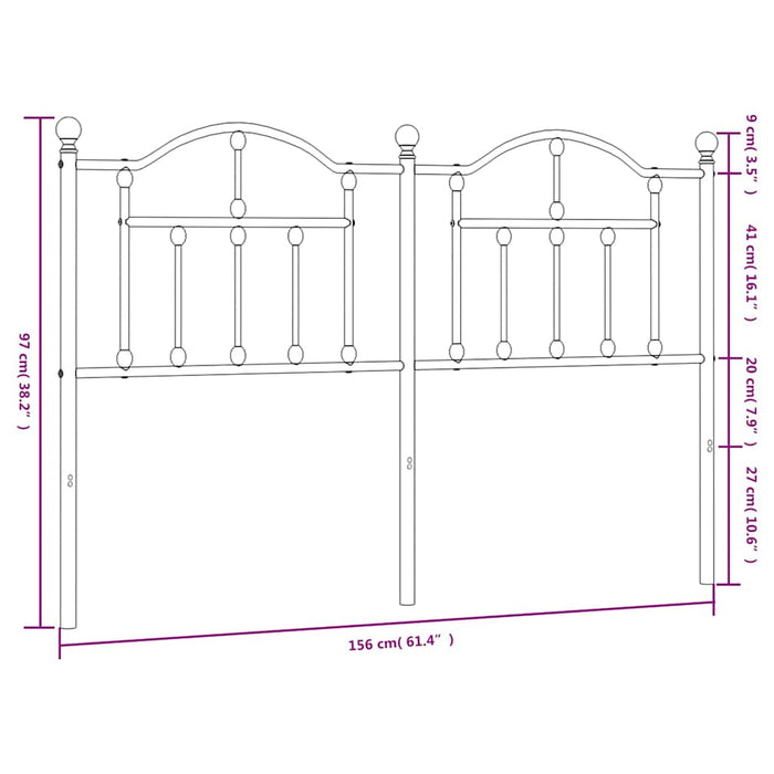 Tăblie de pat de schimb metalică, alb, 150 cm - WALTI WALTI