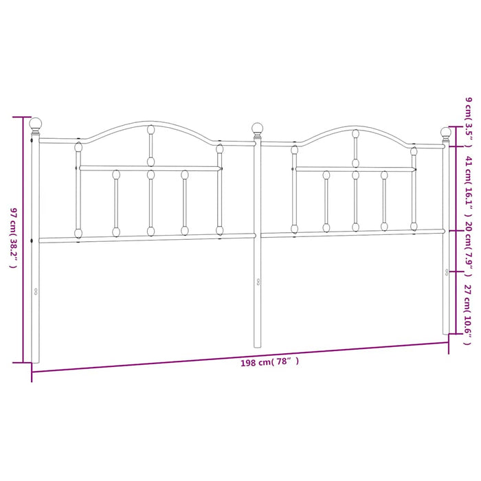 Tăblie de pat de schimb metalică, alb, 193 cm WALTI