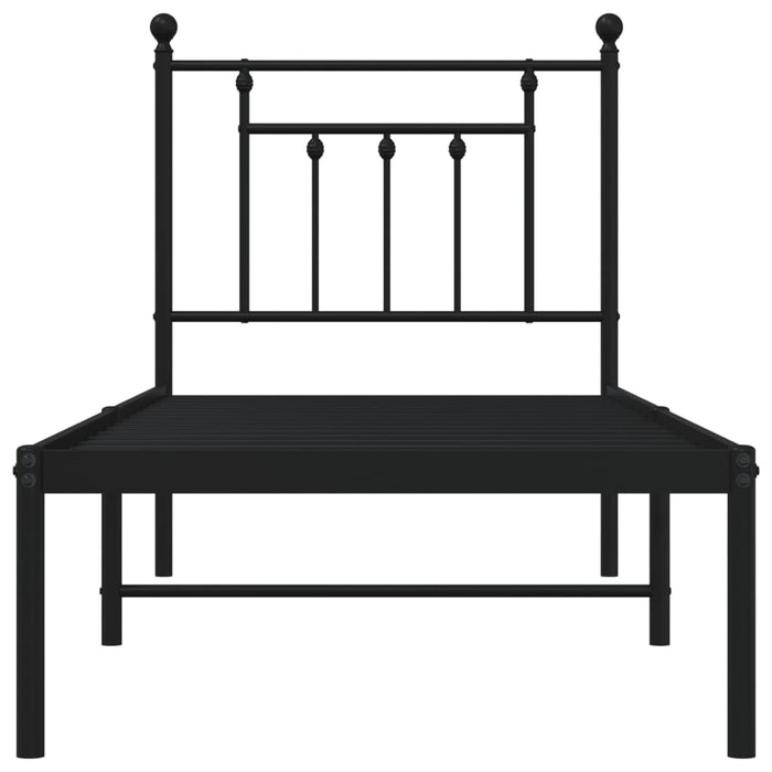 Cadru de pat metalic cu tăblie, negru, 75x190 cm - WALTI WALTI