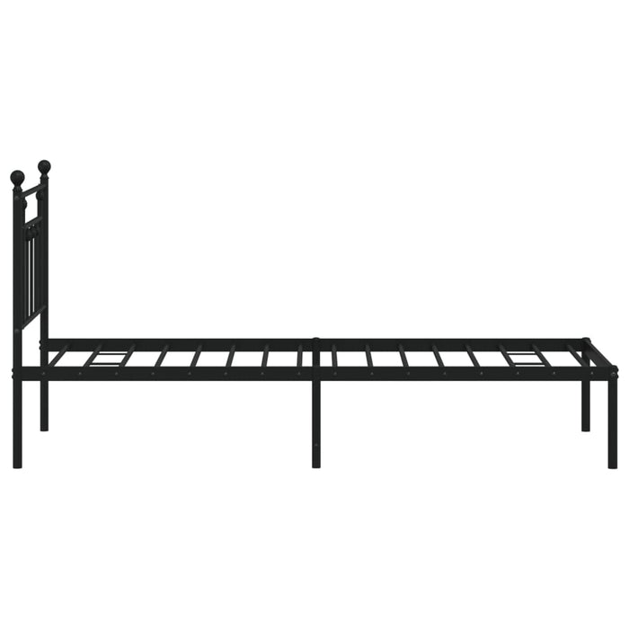 Cadru de pat metalic cu tăblie, negru, 75x190 cm - WALTI WALTI