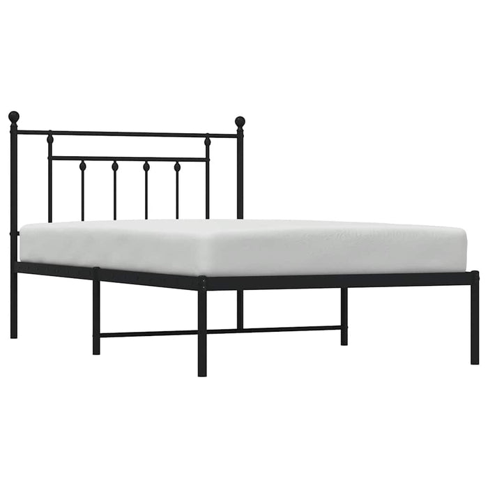 Cadru de pat din metal cu tăblie, negru, 100x200 cm - WALTI WALTI