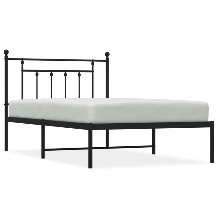 Cadru de pat din metal cu tăblie, negru, 107x203 cm WALTI