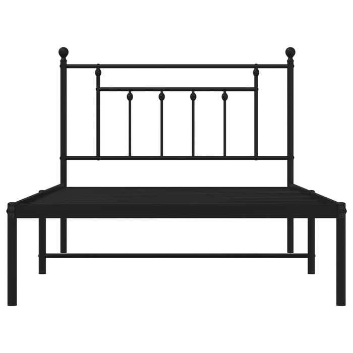 Cadru de pat din metal cu tăblie, negru, 107x203 cm WALTI