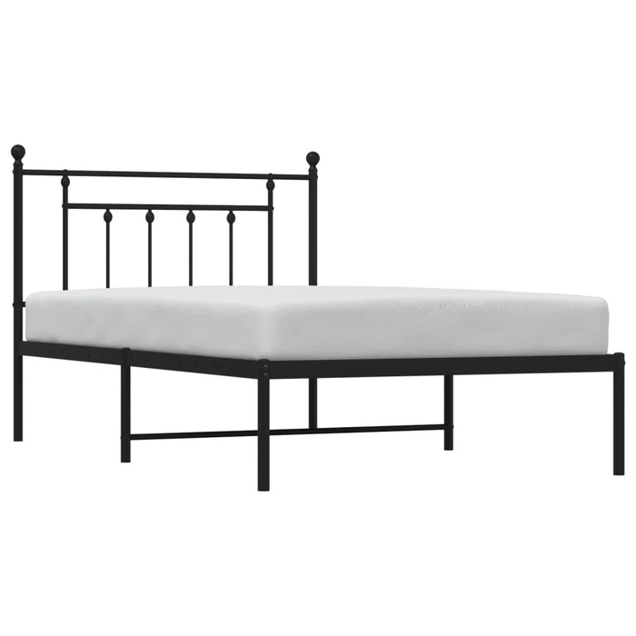 Cadru de pat din metal cu tăblie, negru, 107x203 cm WALTI